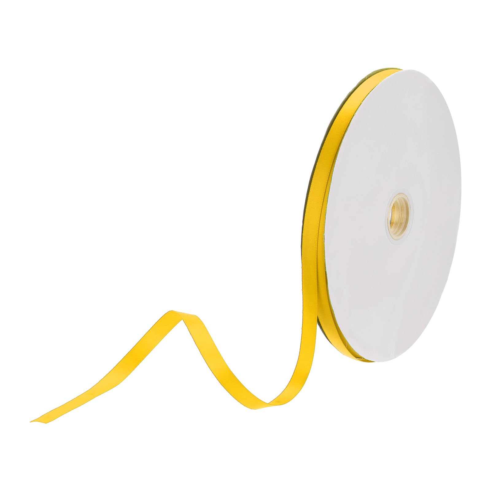 DMiotech 10mm Satin Ribbon 91m/300ft Thin Double Face Fabric Grosgrain Ribbon for Gift Wrapping Floral Hair Flower Bouquet, Olive Yellow