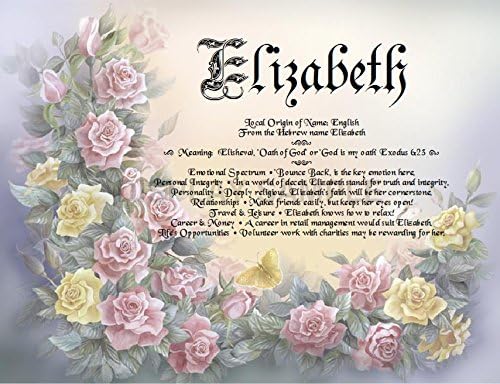 Gift Card Birthday Anniversary Keepsakes by TheNameStore | 100 unique colorful background art theme choices personalized with your name and it's meaning (Cluster Roses)