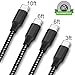 ONSON USB Type C Cable, 4Pack 3FT 6FT 6FT 10FT Nylon Braided USB A to USB C Charger Cable Fast Charging Cord for Samsung Galaxy Note 8 S8 Plus, LG G5 G6 V30, HTC 10, Nexus 5X/6P,Google Pixel XL -Black