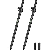 NiuNyuNeu Set of 2 Subwoofer Speaker Poles 34"-52" Fit M20 or 35mm Mount | Height Adjustable, Speaker Pole Extender, with Exchange M20 to 35mm, 35mm Speaker Mount