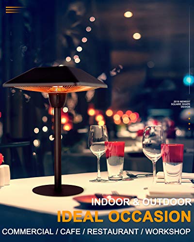 Star Patio Electric Patio Heater, Infrared Heaters, Tabletop Heater, Electric Outdoor Heaters, Portable Heater, Outdoor Space Heater, Classic Sandy Black, 1500W, STP1566-DT - Thumbnail 5