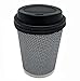 [600 SET]Harvest Pack 8 oz Disposable Coffee Cups, Insulated Ripple Double-Walled Paper Cup with Lid, Black and White Geometric, Tea Hot Chocolate Drinks To go coffee cups