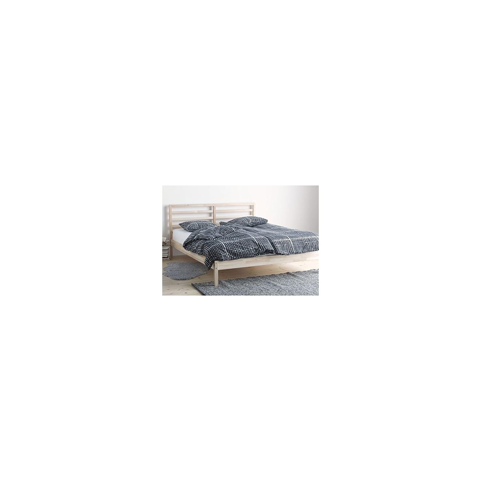 IKEA Tarva Full Size Bed Frame Solid Pine Wood Brown LAVORIST