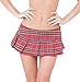 Lziizl Women Role Play Schoolgirl Skirt Lingerie Mini Plaid Pleated Skirt Dress Red S