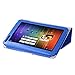 KuRoKo Slim Classic Flip PU Leather Folio Case for RCA Voyager II 7 / RCA Voyager 7 (2016, 2017) / RCA 7 Voyager Pro Tablet (Blue)