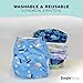 SimplyLife Home Reusable Baby Cloth Diapers, Washable Adjustable Eco-Friendly, Soft Super Absorbent Fabric with Waterproof Cover, Breathable Comfortab