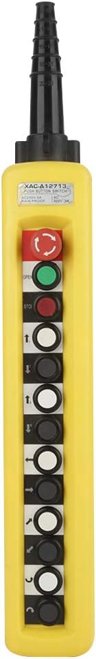 Hoist Pushbutton Switch Lifting Pendant Controller with Emergency Stop XAC-A12713