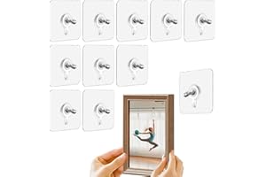2026 Upgraded Drill Free Adhesive Hooks, Picture Hangers Without Nails for Hanging Adhesive Wall Mount Screw Hooks, Hang On W