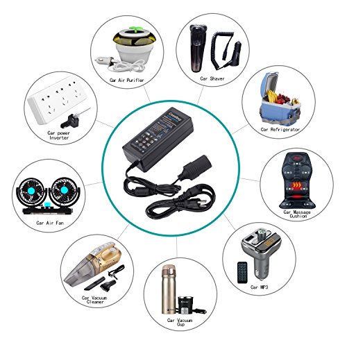 AC to DC Converter, Cooolbuy 8.5A 102W 110-220V to 12V Car Cigarette Lighter Socket AC/DC Power Supply Charging Adapter