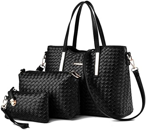 VINICIO Women's Fashionable Knitting Elements Gentlewomanly Elegant Shoulder Bag Large Hangbag(Black)