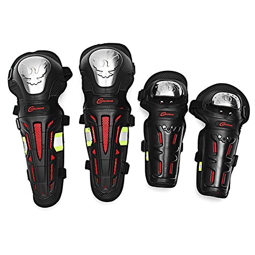 SENREAL 4Pcs Knee Pads Elbow Protector Guard Wrist Kneecap Knee Shin Brace For Motorcycle