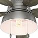 Hunter Fan Company, 59308, 52 inch Mill Valley Matte Silver Indoor / Outdoor Ceiling Fan with LED Light Kit and Pull Chain