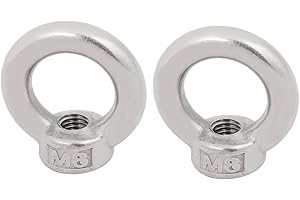 uxcell Lifting Eye Nut M8 Female Thread 316 Stainless Steel Round Shape for Rope Fitting Pack of 2