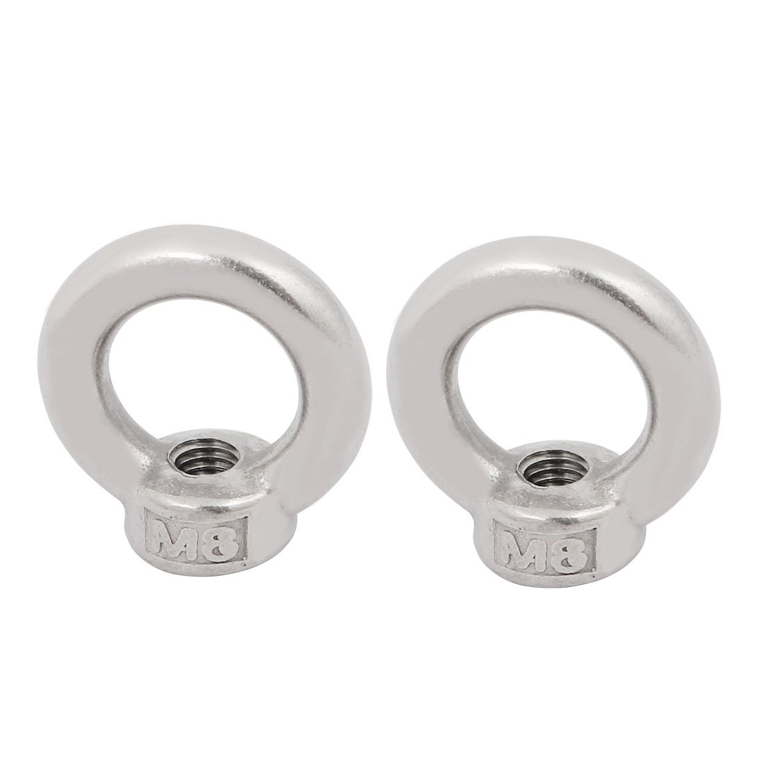 sourcingmap Lifting Eye Nut M8 Female Thread 316 Stainless Steel Round Shape for Rope Fitting Pack of 2