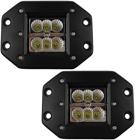 Audak Dually Flush Mount 24w CREE LED Pod Lights Flood Beam LED Driving Fog Lights for Off Raod Vehicle ATV UTV Truck Pickup Jeep 4WD 4x4