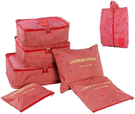 Itraveller 7 set Packing Cubes-3 travel Cubes 3 Pouches Bags with 1 Shoe Bag-Travel Luggage Compression Organizers