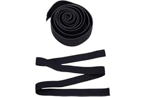 YANTAISIYU 6PCS Black Elastic Bands for Wig Making Accessories Melting Band for Lace Wig Caps Making (2.5 cm)