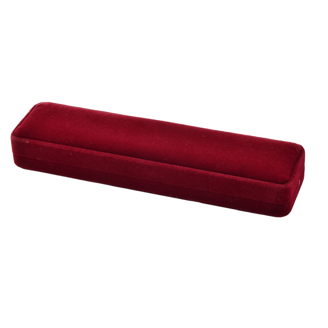 sourcing map Velvet Wedding Rectangle Necklace Jewelry Gift Case Box 22 x 5.5cm Burgundy