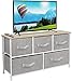 Sorbus Dresser with 5 Drawers - Storage Chest Organizer Unit with Steel Frame, Wood Top, Easy Pull Fabric Bins - Long Wide TV Stand for Bedroom Furniture, Hallway, Closet & Office Organization