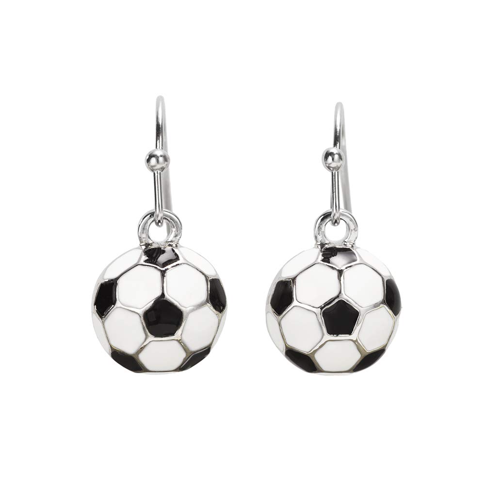 GIMMEDAT Soccer Earrings Soccer Enamel Dangle Earrings