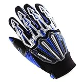 Motocross Motorcycle BMX MX ATV Dirt Bike Skeleton Racing Gloves Blue