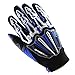 Motocross Motorcycle BMX MX ATV Dirt Bike Skeleton Racing Gloves Blue