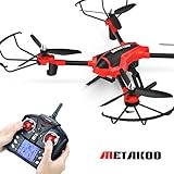 Metakoo Drone RC Quadcopter Adjustable HD Camera Altitude Hold Headless Mode 3D Flip One-key Taking Off and Landing 6 Axis Gyro Drone - Red