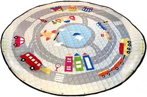Kiuzu "Portable Cotton Play Mat &amp; Toy Organizer" Soft, Foldable, Washable for Babies &amp; Kids