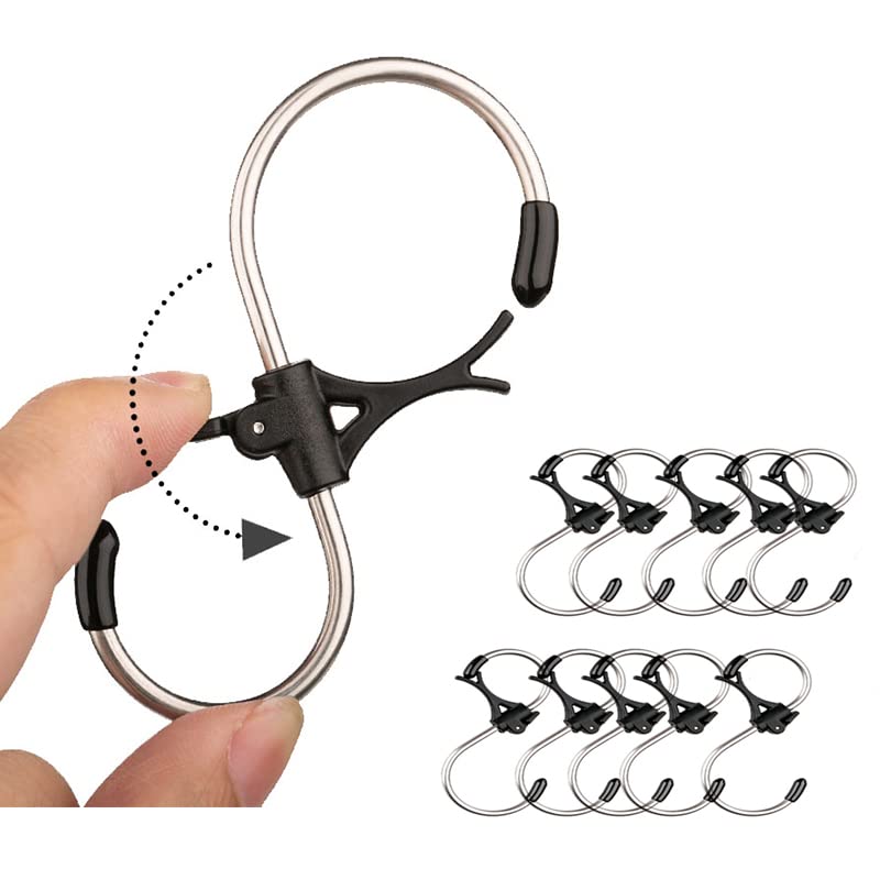 Yiootop 10pcs 106MM Anti-Drop Stainless Steel Metal Hangers Hanging Hooks S Shaped Hooks for Heavy Duty fit for Indoor & Outdoor - Bathroom, Storage Room and Office Storage Hooks
