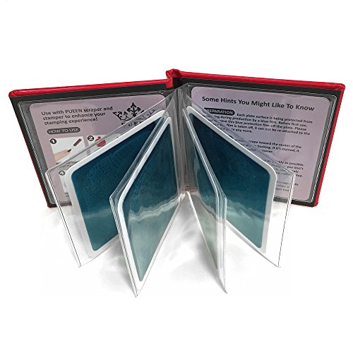 Pueen Nail Art Stamp Collection - Special Edition Encore 01-04 NEW Invention Set of 4 Double Sided All You Can Stamp Full Size Stamping Image Plates Manicure DIY (Infinite Images with Your Creativity) Now with Bonus Storage Case-BH000298