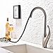 SHACO Modern Stainless Steel Single Handle Pull Down Sprayer Kitchen Faucet, Brushed Nickel Pull Out Kitchen Sink Faucets