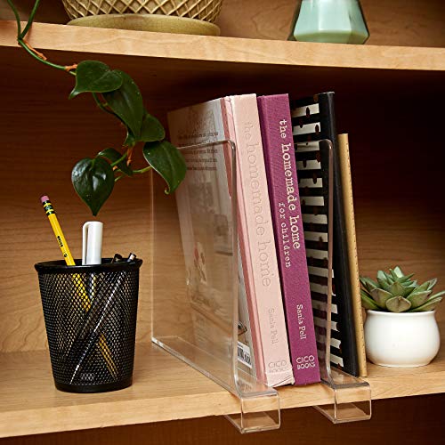 Fortress Products Clear Acrylic Shelf Dividers (4) Pack Wooden Storage Shelves Divider 11" W