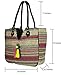 TribeAzure Large Women Shoulder Bag Tote Aztec Handbag Tassel School Everyday Beach Picnic Grocery Laptop (Beige)