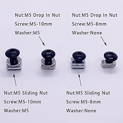 200pcs M5 T-Nuts Screws Kit for 2020 2040 8020
