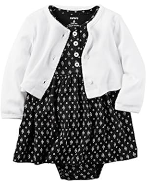 Baby Girls' 2-Piece Geo Dress And Cardigan Set