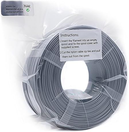 TitanAddit PLA 3D Printer Filament 1.75mm, ±0.03mm Dimensional Accuracy, 1kg Refill (No Spool), PHTHALATE-FREE, Compatible with 3D Printing Pens and FDM Desktop Printers