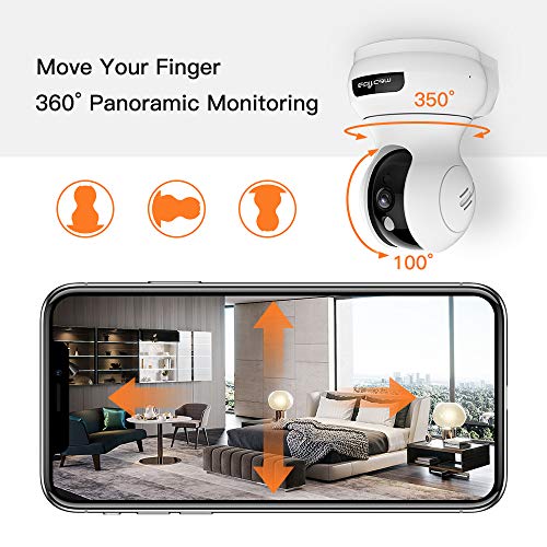 WiFi Monitor-Ebitcam 1080P HD Home Surveillance IP Camera with Pan/Tilt/Zoom,Night Vision Motion Detection 2-Way Audio -for Home Safety Baby Pet Cam, Cloud Storage, Compatible with Alexa