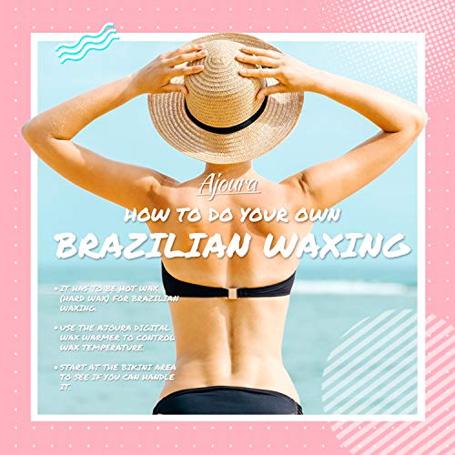 Waxing Kit, Ajoura Digital Wax Warmer Hair Removal Kit With 14oz Hard Wax Beads, Moisturizing Wax Kit Coarse Hair Removal Specific for Brazilian, Bikini, Eyebrow, Legs, Underarms, Face