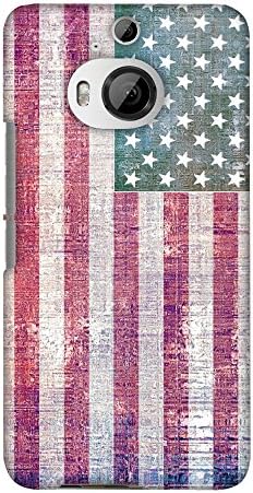 HTC One M9 Plus Case - USA Flag- Wood Texture, Premium Handcrafted Designer Snap On Case Printed Hard Plastic Back Cover