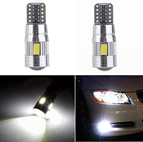Atpro 194 168 2825 912 T10 W5W Xenon White 6000K Super Bright 6-SMD Canbus Error Free, Work as Side Marker Door Courtesy License Plate LED Light Backup Reverse Bulbs(2Pack)