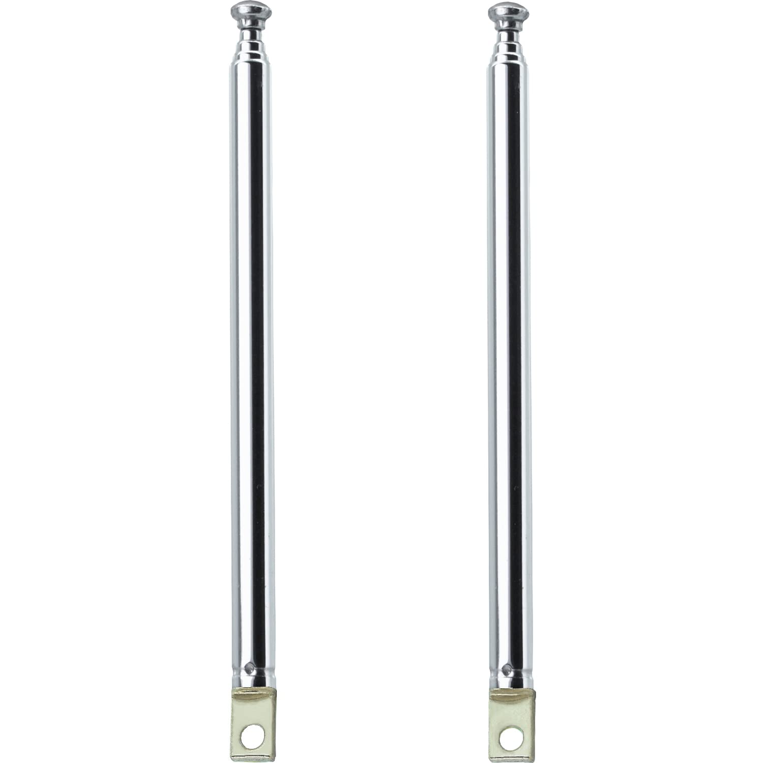 Fohevers 2 Pcs 5 Sections Telescopic Antenna for AM/FM Ariels Radio HD DAB Stereo Reception Home Theater Receiver, Gilded