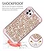 Hekodonk Compatible iPhone 11 Pro Max Case 3D Luxury Sparkle Glitter Shiny Heavy Duty Hybrid Sturdy Armor Defender High Impact Shockproof Protective Cover for Apple iPhone 11 Pro Max Bling Rose Gold