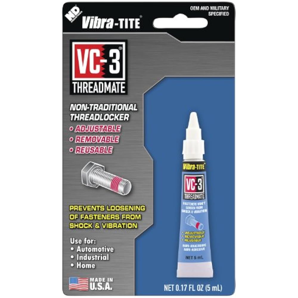 VibraTITE 213 VC3 Threadmate Threadlocker, 65 To 165 Degree F, 5mL