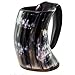 Norse Tradesman Original XL Viking Drinking Horn Mug - 100% Authentic Beer Horn Tankard With Hardwood Base & Burlap Gift Sack | The Original, High Polish, approx. 30 oz