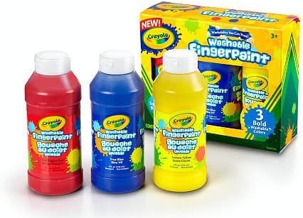 (1 pk) Washable Finger Paint Bold 3ea by Crayola 8-ounce