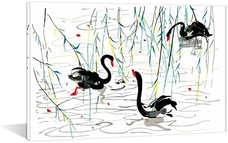 Diy Oil Painting Paint by number kit Wall Art -Swan Swimming 16x20inch