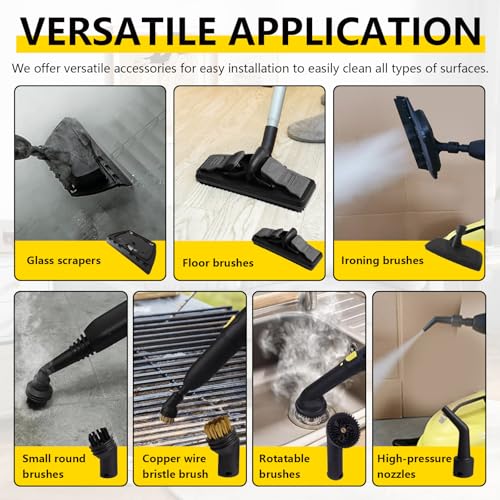 Steam Cleaner 2000 W, Multi-Purpose Steam Cleaner for Home, 2L Water Capacity, Steam Pressure: 5 Bar, Steam Cleaner Handheld Device with Floor Cleaning Kit, Nozzles for Carpets, Floors, Tiles, Windows