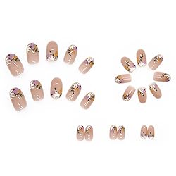 RikView French Tip Press on Nails Medium Acrylic