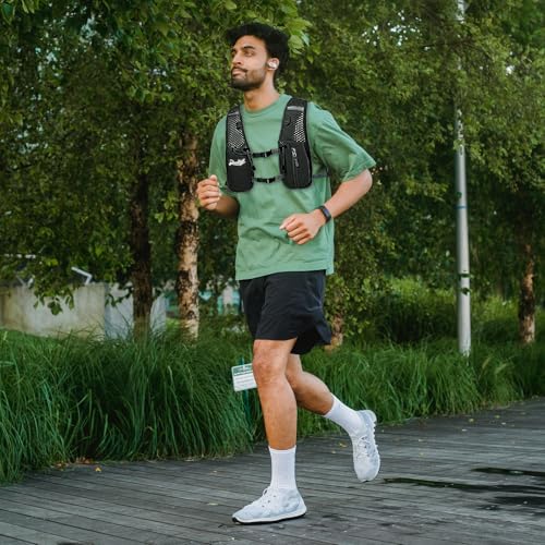 Runlight Running Vest for Men and Women, Adjustable Chest Straps, Hydration Vest with 1500ml Water Bottle