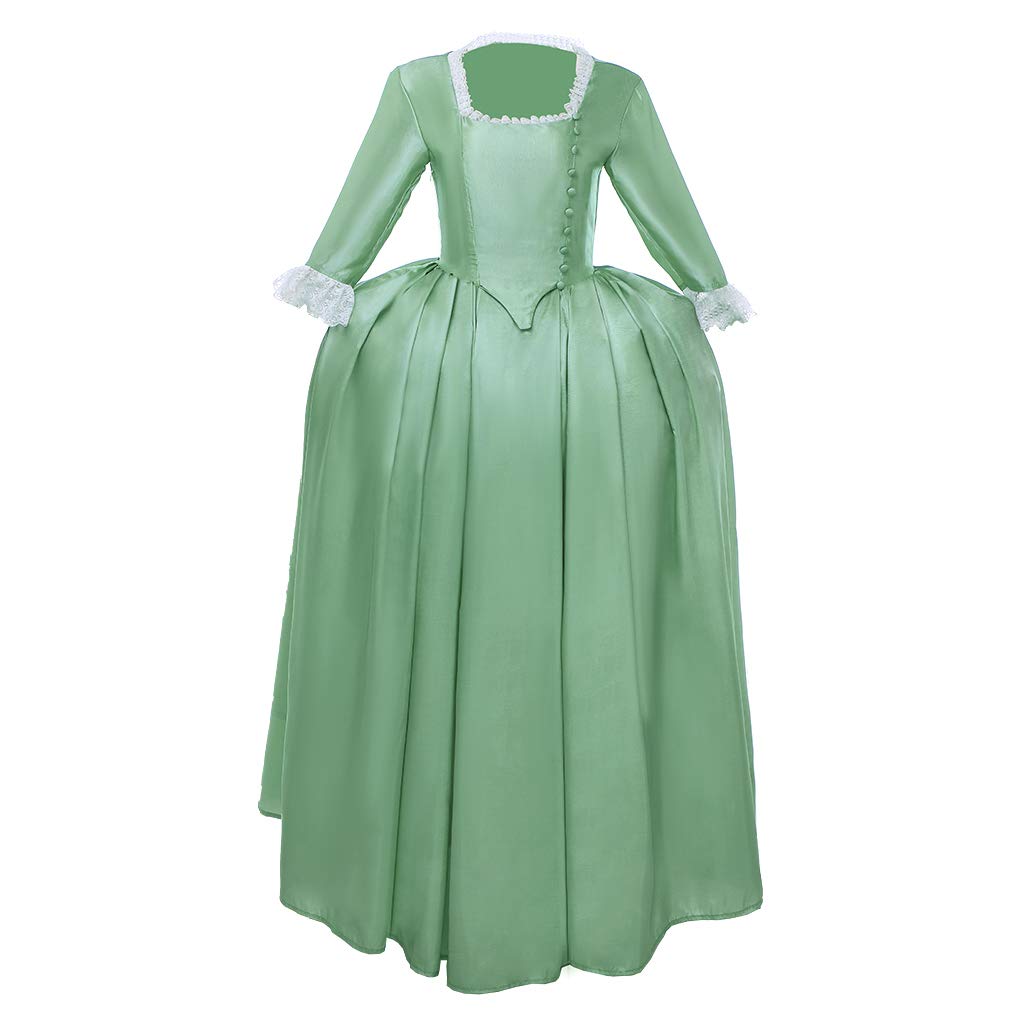 Photo 1 of COUCOU Age Musical Hamilton Elizabeth Schuyler Angelica Peggy Cosplay Costume Eliza Schuyler Sisters Dress Girls Hamilton Colonial Dress, Green